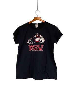 Gildan Black Tee with White Paw Print Graphic